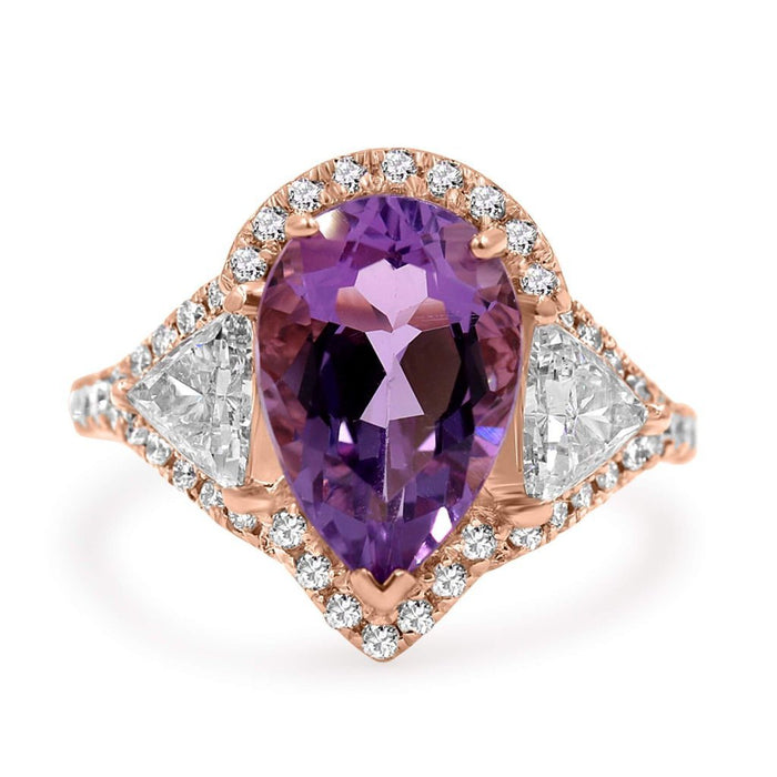 JENNIFER | Pear Shape Double Trillion Halo Engagement Ring - Diamond Daughters