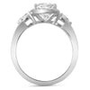 Jordyn | Oval Halo Pear Accent Stone 14K White Gold Engagement Ring - Diamond Daughters, Top View