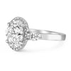 Jordyn | Oval Halo Pear Accent Stone 14K White Gold Engagement Ring - Diamond Daughters, Side View