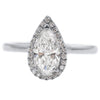 JULIE | Pear Shape Halo Cathedral Engagement Ring - Diamond Daughters