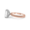 Karla | Emerald Hidden Halo 14K Rose Gold Engagement Ring - Diamond Daughters, Side View