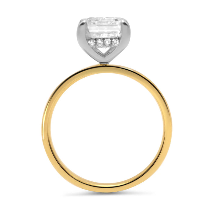 Karla | Emerald Hidden Halo 14K Yellow Gold Engagement Ring - Diamond Daughters, Top View