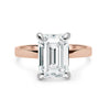 Karla | Emerald Hidden Halo 14K Rose Gold Engagement Ring - Diamond Daughters, Front View