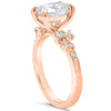 Kate | Oval 10 Round Accent Stone 14K Rose Gold Engagement Ring - Diamond Daughters, Top Side View