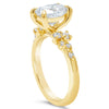 Kate | Oval 10 Round Accent Stone 14K Yellow Gold Engagement Ring - Diamond Daughters, Top Side View