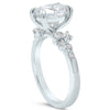 Kate | Oval 10 Round Accent Stone 14K White Gold Engagement Ring - Diamond Daughters, Top Side View