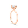 Kayla | Emerald Cut Solitaire 14K Rose Gold Engagement Ring - Diamond Daughters, Top Side View