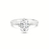 Kayla | Emerald Cut Solitaire 14K White Gold Engagement Ring - Diamond Daughters, Front View