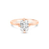 Kayla | Emerald Cut Solitaire 14K Rose Gold Engagement Ring - Diamond Daughters, Front View