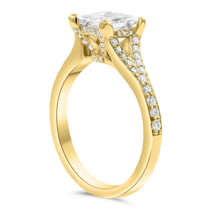 KIMBERLY | Princess Cut Split Shank Engagement Ring - Diamond Daughters