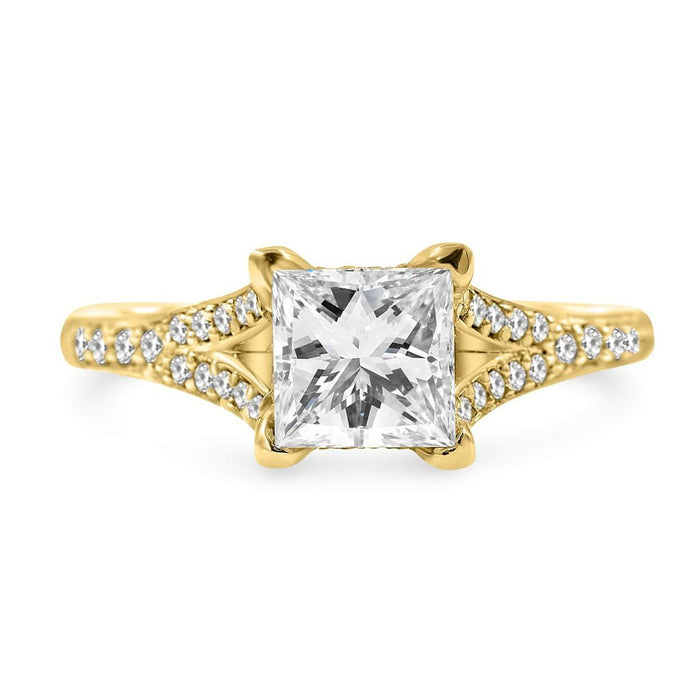 KIMBERLY | Princess Cut Split Shank Engagement Ring - Diamond Daughters