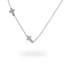 Little Cross Diamond Necklace In 14K Solid Gold - Diamond Daughters