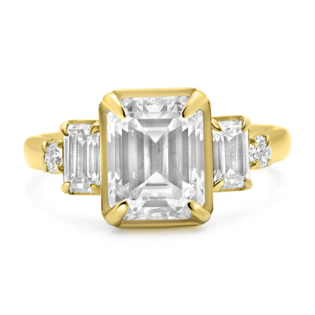 Megan | Emerald Moissanite Engagement Ring - Diamond Daughters
