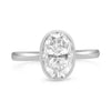 Melissa | Oval Cut Bezel 14K White Gold Engagement Ring - Diamond Daughters, Front View