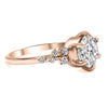 Morgan | Round Bezel Accent Stone 14K Rose Gold Engagement Ring - Diamond Daughters, Side View