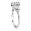 Morgan | Round Bezel Accent Stone 14K White Gold Engagement Ring - Diamond Daughters, Top Side View