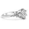 Morgan | Round Bezel Accent Stone 14K White Gold Engagement Ring - Diamond Daughters, Side View