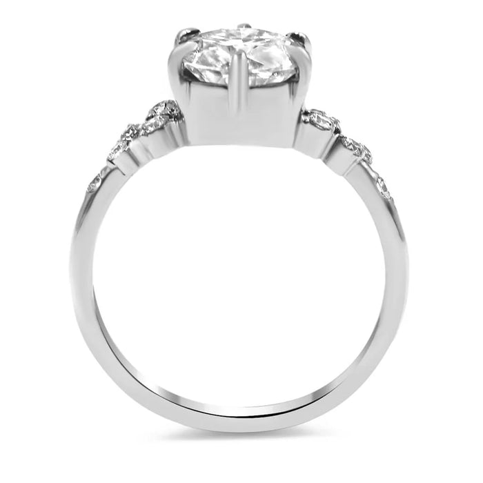 Morgan | Round Bezel Accent Stone 14K White Gold Engagement Ring - Diamond Daughters, Top View