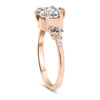 Morgan | Round Bezel Accent Stone 14K Rose Gold Engagement Ring - Diamond Daughters, Top Side View