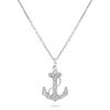Navy Fouled Anchor Necklace With Diamonds In Solid Gold - Diamond Daughters
