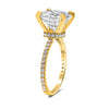 Neva | Cushion Hidden Accent Stone 14K Yellow Gold Engagement Ring - Diamond Daughters, Top Side View