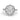 Nicoleta | Round Moissanite Halo 14K White Gold Engagement Ring - Diamond Daughters, Front View