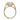 Nicoleta | Round Moissanite Halo 14K Yellow Gold Engagement Ring - Diamond Daughters, Top View