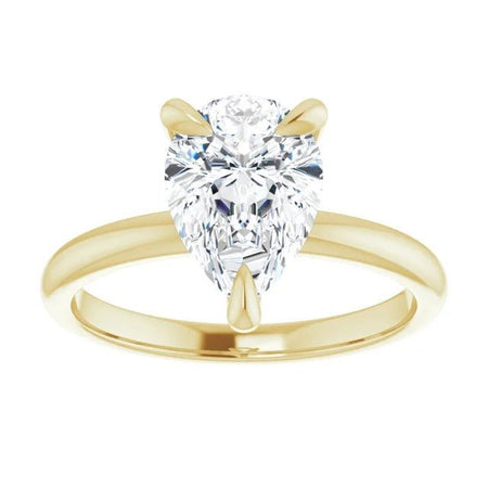 Pear Moissanite Solitaire Engagement Ring - Diamond Daughters
