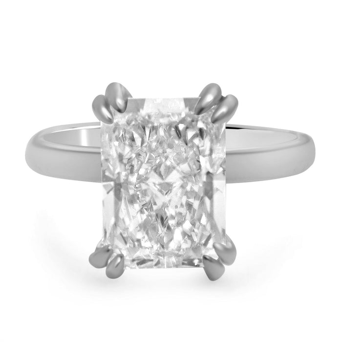 Radiant Double Claw Prong Moissanite Solitaire Engagement Ring - Diamond Daughters