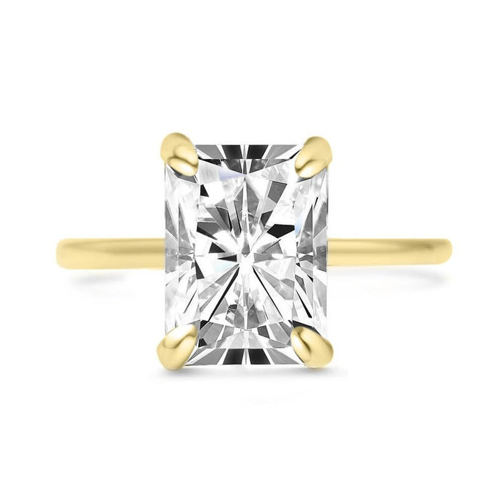 Radiant Moissanite Solitaire Engagement Ring - Diamond Daughters