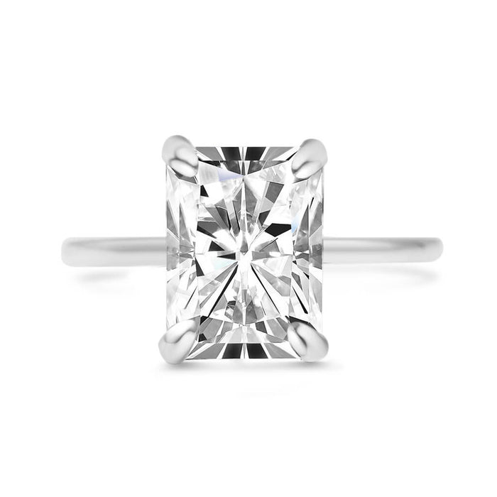 Radiant Moissanite Solitaire Engagement Ring - Diamond Daughters