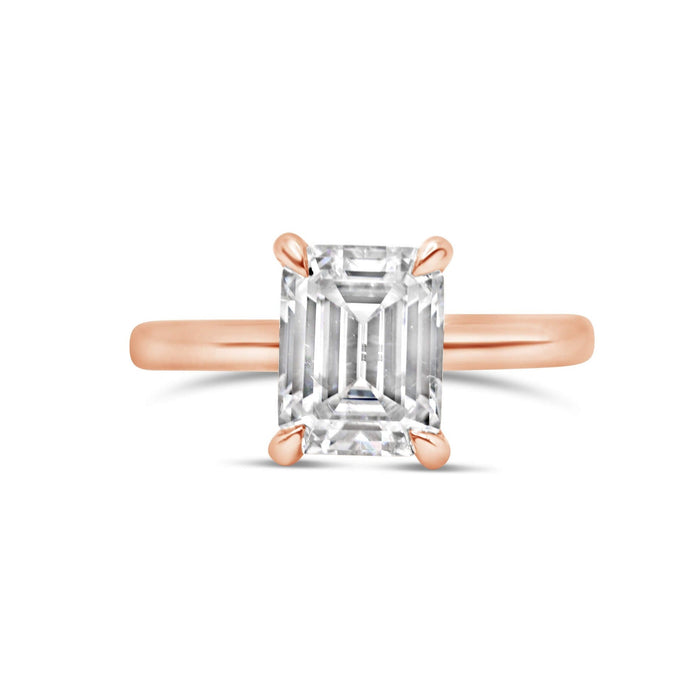 Rose | Emerald Moissanite Engagement Ring - Diamond Daughters