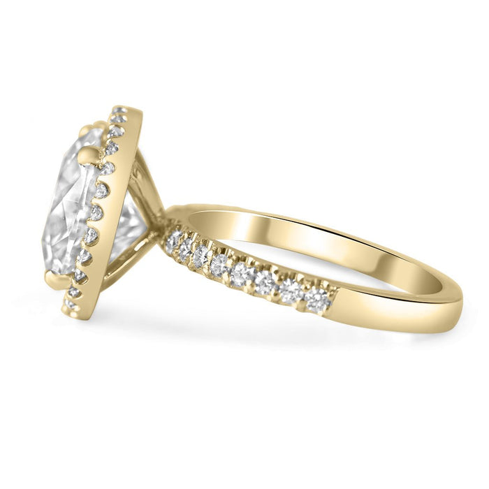 Round Halo Moissanite Engagement Ring - Diamond Daughters