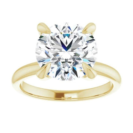 Round Moissanite Solitaire Engagement Ring - Diamond Daughters