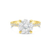 Sanji | Round Cathedral Hidden Halo Accent Stone 14K Yellow Gold Engagement Ring - Diamond Daughters, Front View