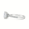 Sanji | Round Cathedral Hidden Halo Accent Stone 14K White Gold Engagement Ring - Diamond Daughters, Side View