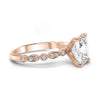 Sammy | Elongated Cushion Cut Shank Accent Stone 14K Rose Gold Engagement Ring - Diamond Daughters, Side View