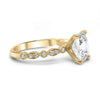 Sammy | Elongated Cushion Cut Shank Accent Stone 14K Yellow Gold Engagement Ring - Diamond Daughters, Side View