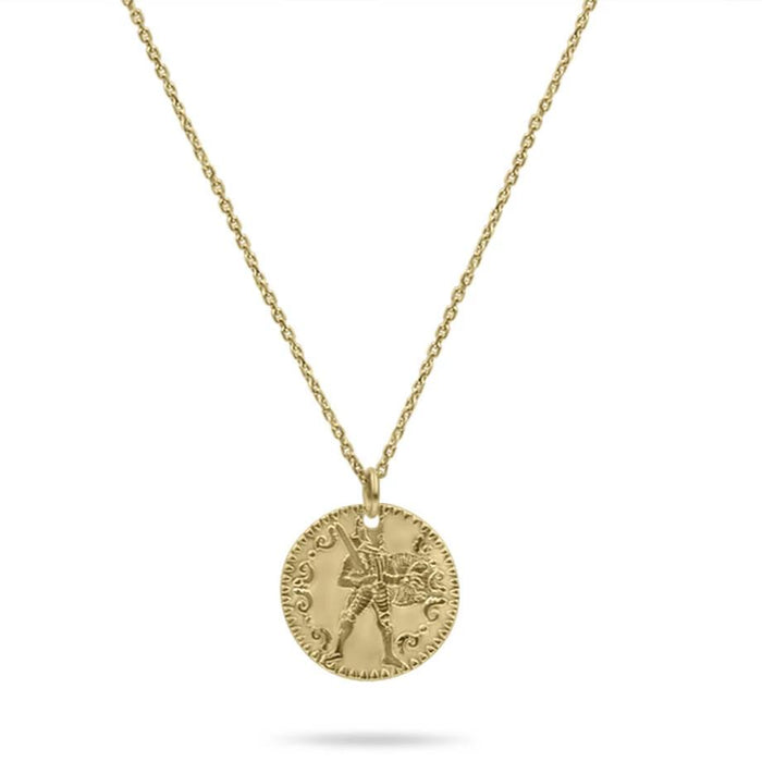 Small Warrior Gold Coin Necklace - Diamond Daughters