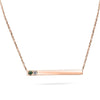 Tori Thin Gold Bar With Diamonds Hand Cut Necklace In 14K Solid Gold - Diamond Daughters