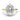 Violet | Oval Moissanite Compass Prong Hidden Halo 14k Yellow Gold Engagement Ring - Diamond Daughters, Front View